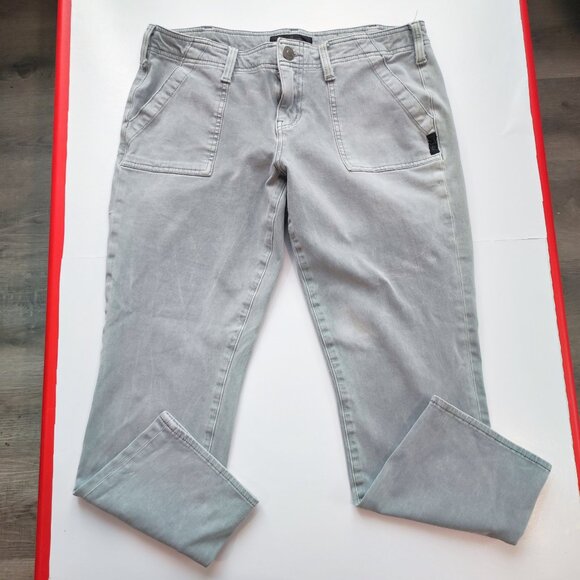 Silver Jeans utility cargo pants slim crop light grey men's size W30/L25 - Picture 1 of 16
